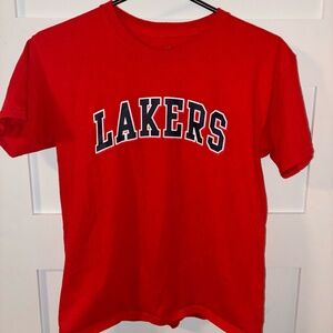 Red Lakers Graphic Tee Relaxed Cropped Fit